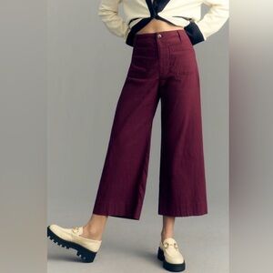 Maeve Burgundy Wide Leg Pants